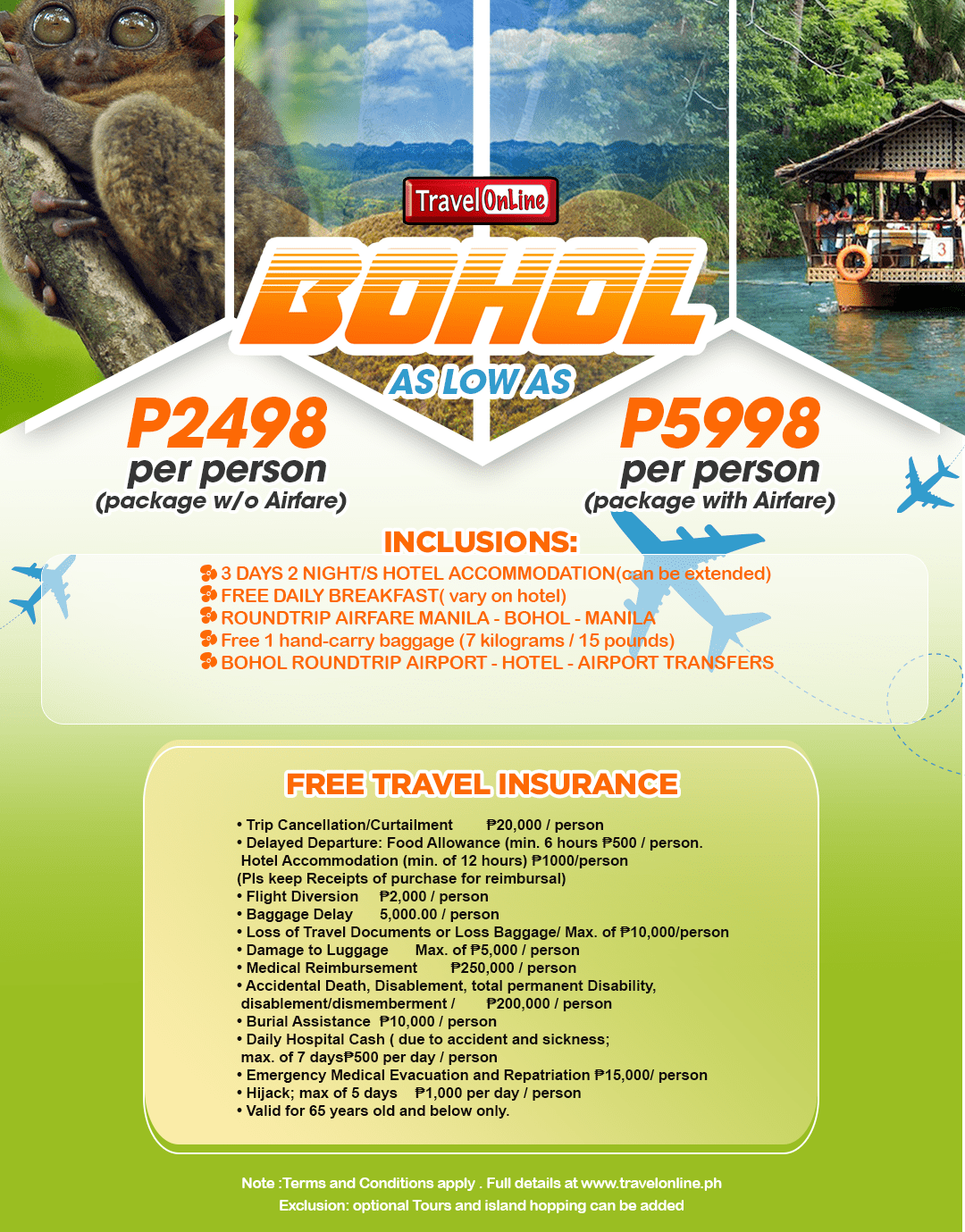 bohol tour package cost