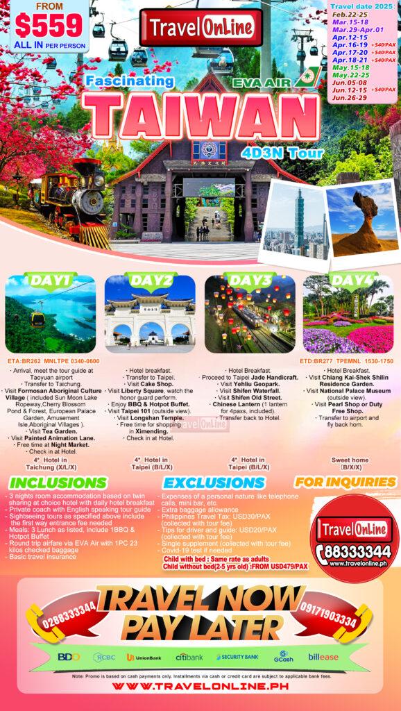 TAIWAN ALL IN PACKAGES FROM PHILIPPINES - TravelOnline Philippines
